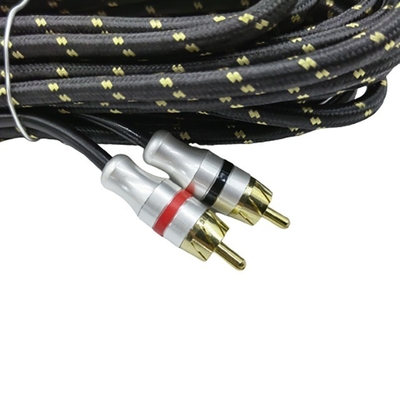 5.5mm đường kính bên ngoài PVC Jacketed Car Audio RCA Cable 2M-2M cho hiệu suất cao cấp