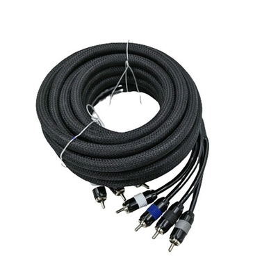 5.5mm đường kính bên ngoài PVC Jacketed Car Audio RCA Cable 2M-2M cho hiệu suất cao cấp