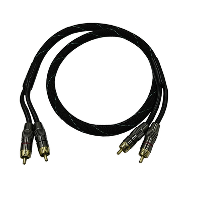 5.5mm đường kính bên ngoài PVC Jacketed Car Audio RCA Cable 2M-2M cho hiệu suất cao cấp