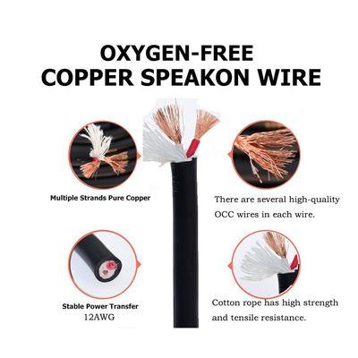 Twist Lock 2 Conductor Speaker Cable Professional 50FT Độ dài cho các ứng dụng âm thanh