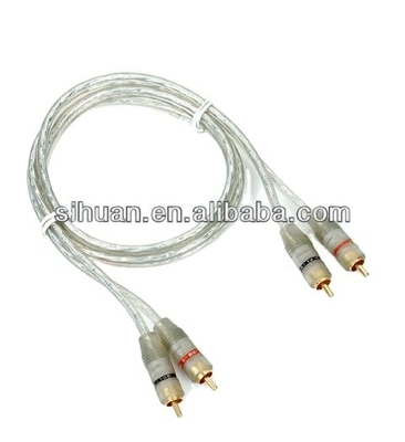 Cáp đồng OFC bằng bạc dài 1 ft Cáp âm thanh xe ô tô được bảo vệ đôi Kết nối với áo khoác PVC