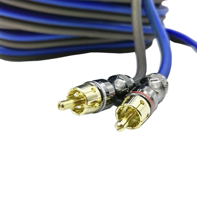 Đàn ông đến đàn ông 2 cáp RCA với tay áo mở rộng được đan nylon đường kính bên ngoài 9,5mm