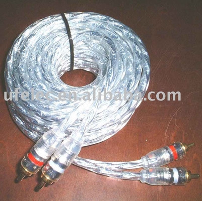 Đàn ông đến đàn ông 2 cáp RCA với tay áo mở rộng được đan nylon đường kính bên ngoài 9,5mm