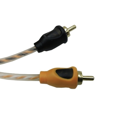 Khép kín màu cam 5.2 mét 17 feet Cáp RCA xoắn AV cho âm thanh xe hơi linh hoạt