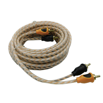 Khép kín màu cam 5.2 mét 17 feet Cáp RCA xoắn AV cho âm thanh xe hơi linh hoạt