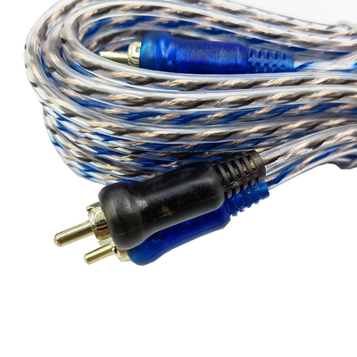 Khép kín màu cam 5.2 mét 17 feet Cáp RCA xoắn AV cho âm thanh xe hơi linh hoạt