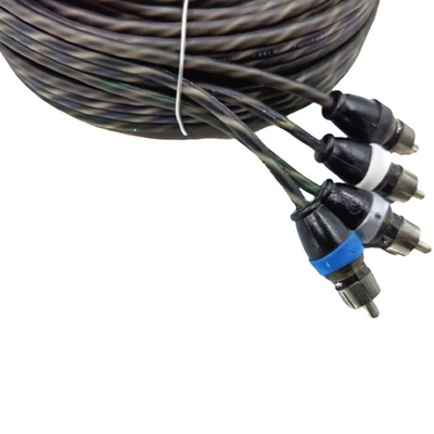 Khép kín màu cam 5.2 mét 17 feet Cáp RCA xoắn AV cho âm thanh xe hơi linh hoạt