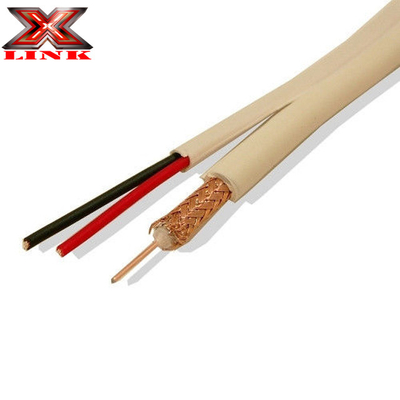 20 AWG Solid Copper RG-59 Cable CCTV đồng trục với đầu nối BNC và cáp điện 18/2