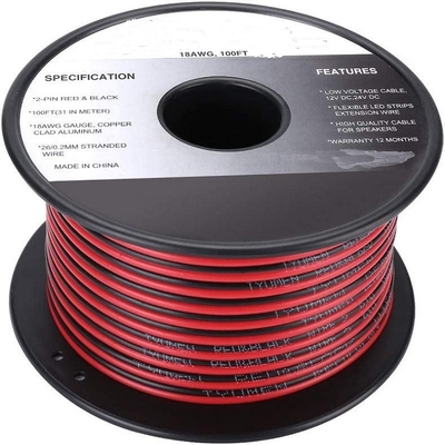 Flexible Wire Ext 2pin 2 Color Cable màu đỏ đen cho dải LED Extension Electrical Wire