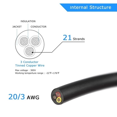 18AWG 2 dẫn 20AWG 3 dẫn dây điện PVC thép