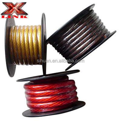 áo khoác PVC mềm xe điện điện áp thấp 0 2 4 6 8 AWG Gauge vật liệu cách điện PVC Xe ô tô âm thanh Subwoofer bộ khuếch đại cáp điện