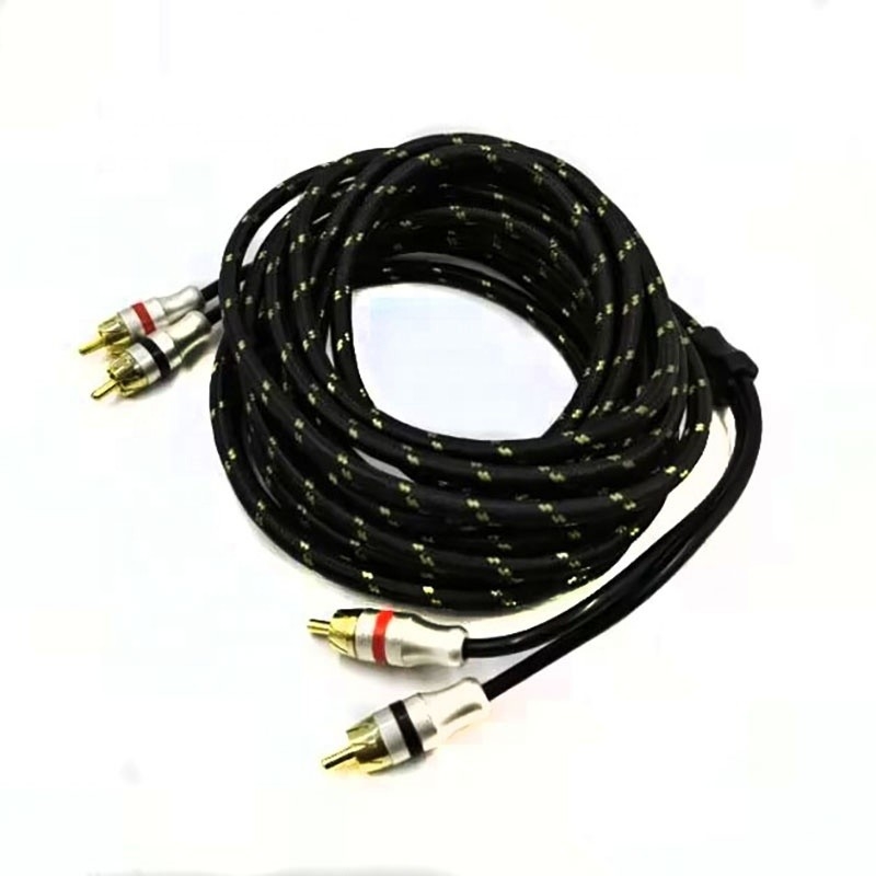5.5mm đường kính bên ngoài PVC Jacketed Car Audio RCA Cable 2M-2M cho hiệu suất cao cấp