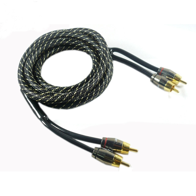 Cáp đồng OFC bằng bạc dài 1 ft Cáp âm thanh xe ô tô được bảo vệ đôi Kết nối với áo khoác PVC