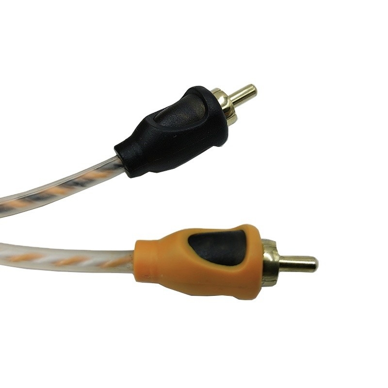 Khép kín màu cam 5.2 mét 17 feet Cáp RCA xoắn AV cho âm thanh xe hơi linh hoạt