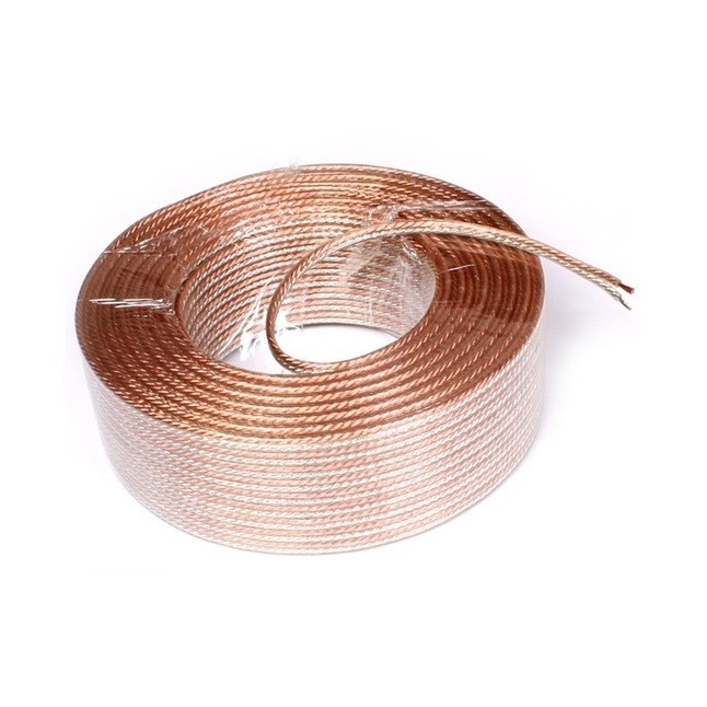 Cặp xoắn 50ft 100ft 500ft Car Home Audio OFC minh bạch 12ga 14ga 16ga 18ga Speaker Wire