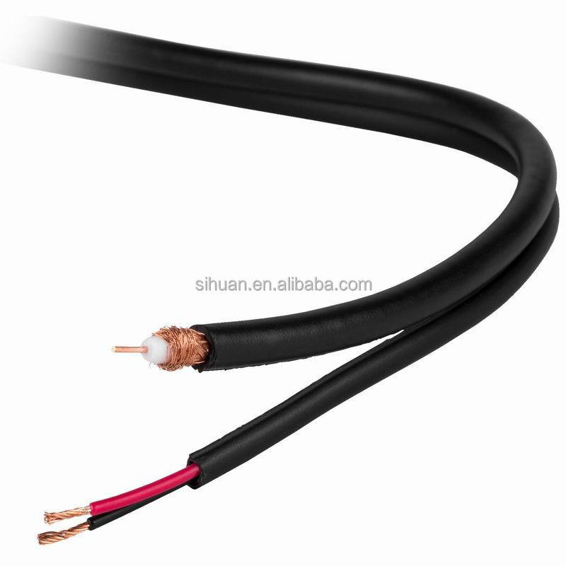 20 AWG Solid Copper RG-59 Cable CCTV đồng trục với đầu nối BNC và cáp điện 18/2