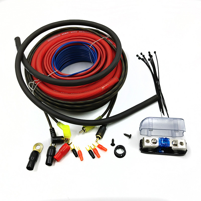 8 Ga Ofc CCA 100% Người đàn ông-người đàn ông loa xe ô tô cáp âm thanh bộ khuếch đại Subwoofer cài đặt bộ điều khiển đồng trần Đen/Xanh/Đỏ