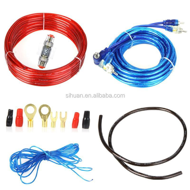 Hệ thống âm thanh ô tô 0 4 8 Gauge AWG Bộ dây cáp tăng cường / cài đặt Amp hoàn chỉnh