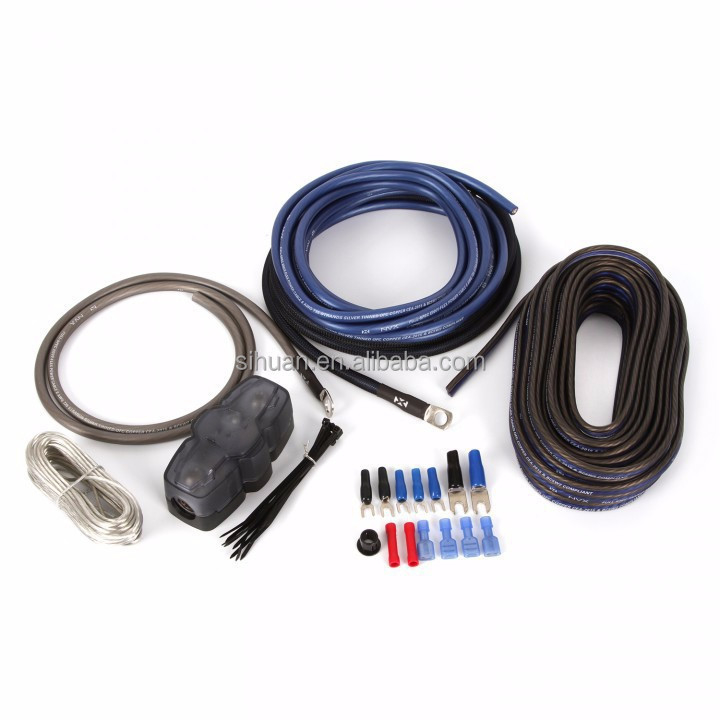 Bộ cáp khuếch đại âm thanh xe hơi PVC cách nhiệt 8AWG với phụ kiện với giá cả phải chăng