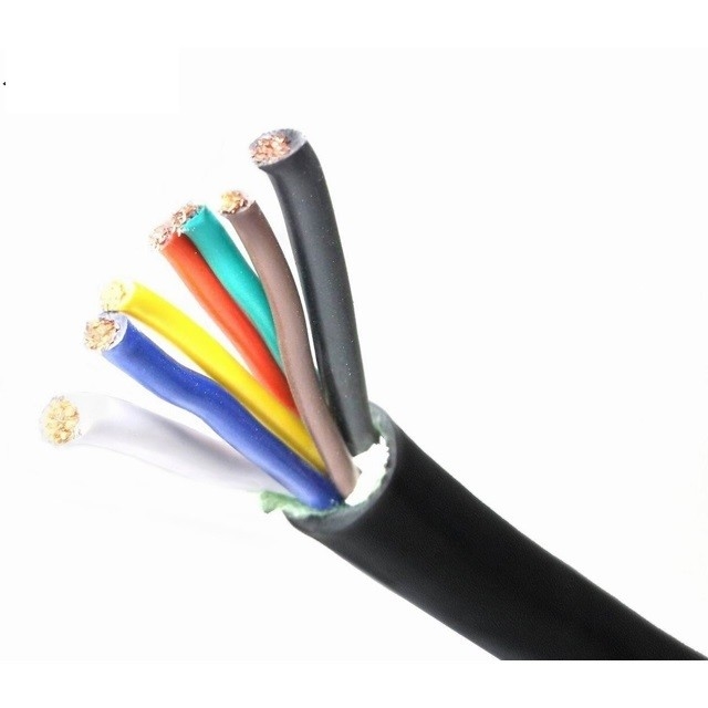 7 lõi áo khoác đen 5C Way Pin Trail Lighting Cable với Annealed Copper Conductor