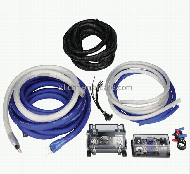 OFC Conductor 0 2 4 6 8 AWG Gauge GA Car Audio Cable Kit cho hệ thống loa