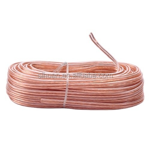 Solid 16 Gauge Copper Wire Flat Speaker Cable For Home Audio Speaker