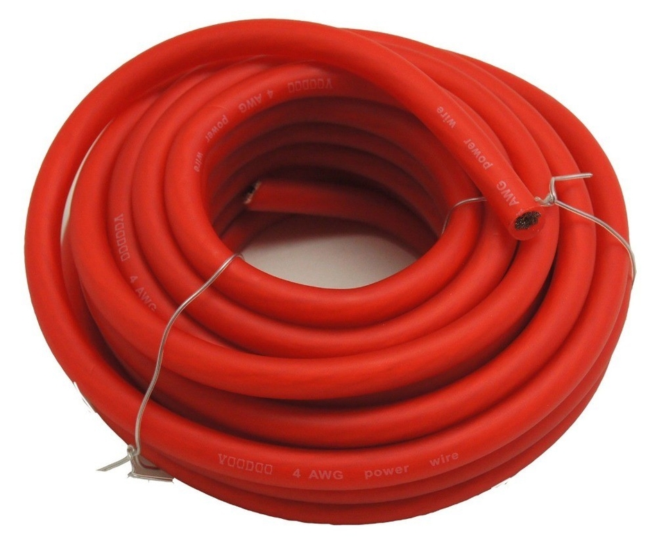 0 Gague dây ô tô âm thanh cáp pin với loa trong bất kỳ màu nào được thực hiện