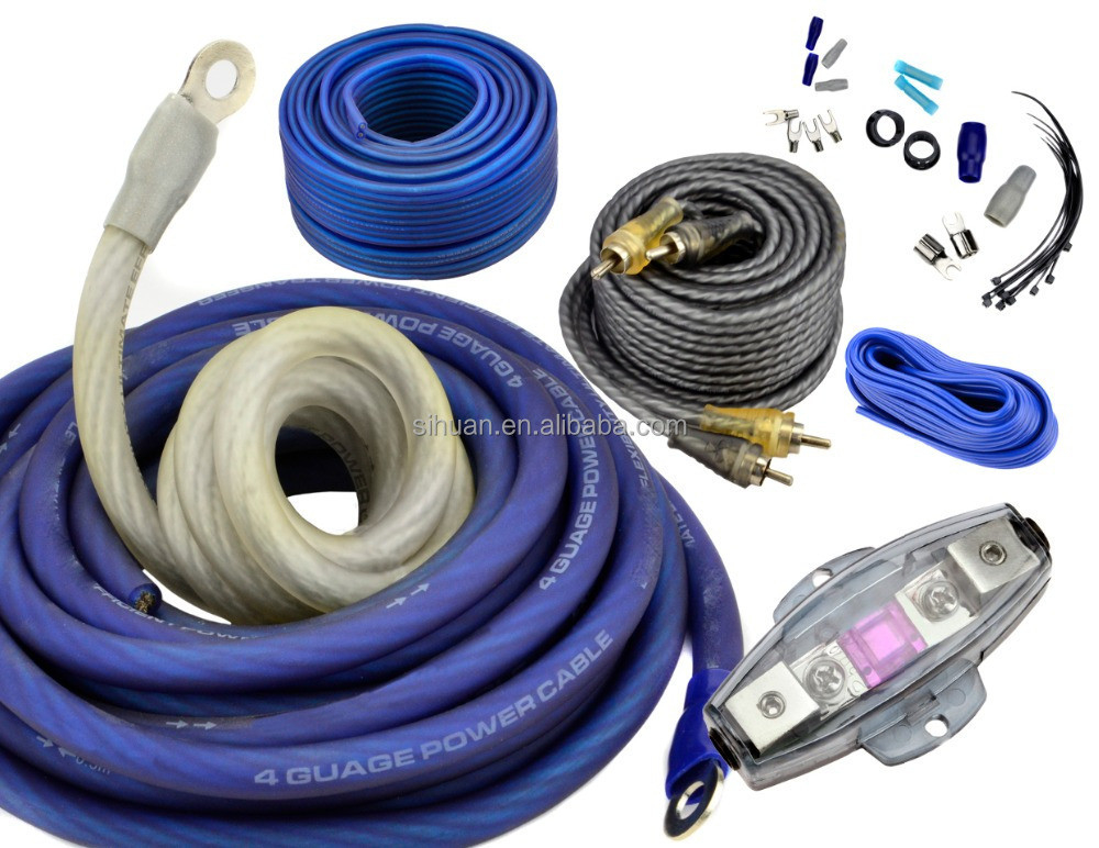 CCA 4/8 Gauge Thiết bị phụ kiện âm thanh xe hơi Bộ dây điện Amp xe hơi không được bảo vệ