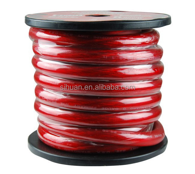 PVC Jacket đồng xe ô tô âm thanh điện dây 1/0 2 4 6 AWG Gauge cáp pin